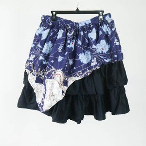 Nautical Ruffle Vintage Boho Costume Skirt Boats